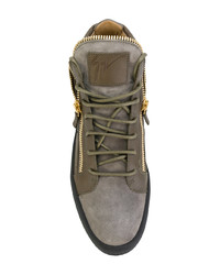 Baskets montantes en cuir marron Giuseppe Zanotti Design