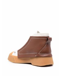 Baskets montantes en cuir marron JW Anderson