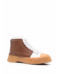 Baskets montantes en cuir marron JW Anderson