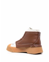 Baskets montantes en cuir marron JW Anderson