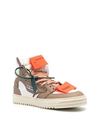 Baskets montantes en cuir marron Off-White