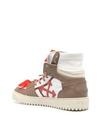 Baskets montantes en cuir marron Off-White