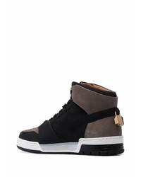 Baskets montantes en cuir marron Buscemi