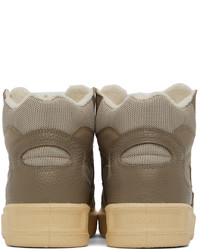 Baskets montantes en cuir marron Jil Sander