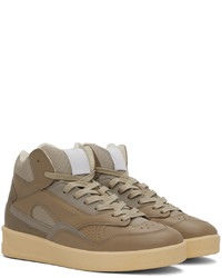 Baskets montantes en cuir marron Jil Sander