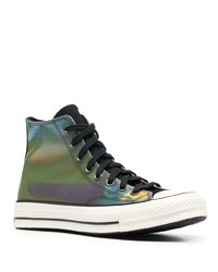 Baskets montantes en cuir multicolores Converse