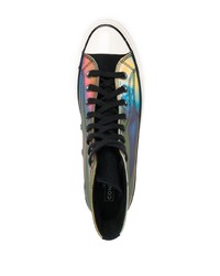 Baskets montantes en cuir multicolores Converse