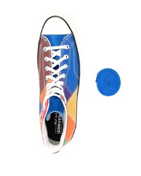 Baskets montantes en cuir multicolores Converse