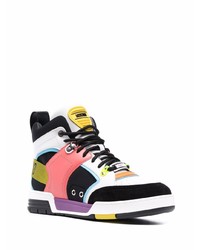 Baskets montantes en cuir multicolores Moschino