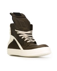 Baskets montantes en cuir multicolores Rick Owens