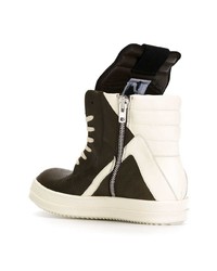 Baskets montantes en cuir multicolores Rick Owens