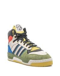 Baskets montantes en cuir multicolores adidas