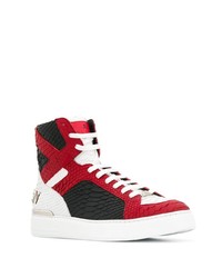 Baskets montantes en cuir multicolores Philipp Plein