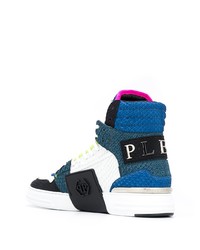 Baskets montantes en cuir multicolores Philipp Plein