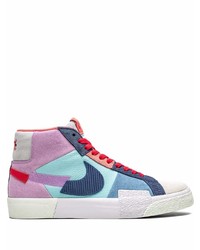 Baskets montantes en cuir multicolores Nike