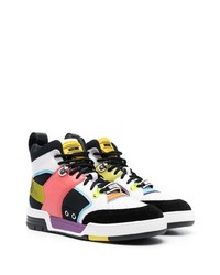 Baskets montantes en cuir multicolores Moschino