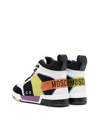 Baskets montantes en cuir multicolores Moschino