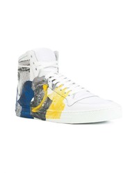 Baskets montantes en cuir multicolores Versace