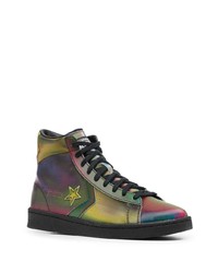 Baskets montantes en cuir multicolores Converse