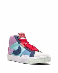 Baskets montantes en cuir multicolores Nike