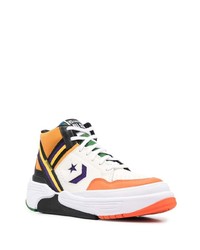 Baskets montantes en cuir multicolores Converse