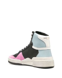 Baskets montantes en cuir multicolores Saint Laurent