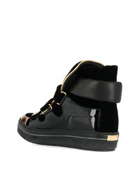 Baskets montantes en cuir noir et doré Giuseppe Zanotti