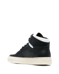 Baskets montantes en cuir noires et blanches Common Projects