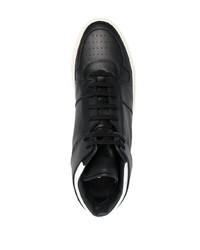 Baskets montantes en cuir noires et blanches Common Projects