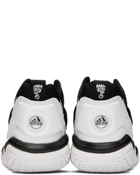 Baskets montantes en cuir noires et blanches adidas Originals