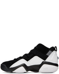 Baskets montantes en cuir noires et blanches adidas Originals