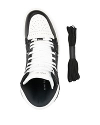 Baskets montantes en cuir noires et blanches Amiri