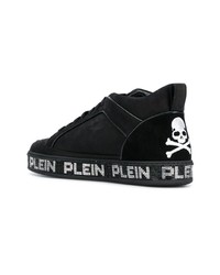 Baskets montantes en cuir noires et blanches Philipp Plein