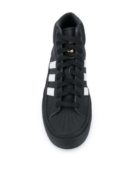 Baskets montantes en cuir noires et blanches adidas by 424