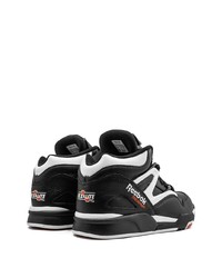 Baskets montantes en cuir noires et blanches Reebok