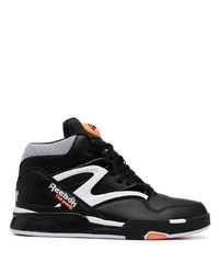 Baskets montantes en cuir noires et blanches Reebok