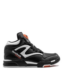 Baskets montantes en cuir noires et blanches Reebok