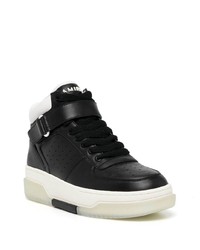 Baskets montantes en cuir noires et blanches Amiri