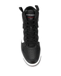 Baskets montantes en cuir noires et blanches Givenchy