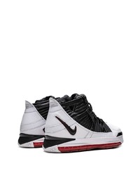 Baskets montantes en cuir noires et blanches Nike