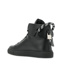 Baskets montantes en cuir noires Buscemi