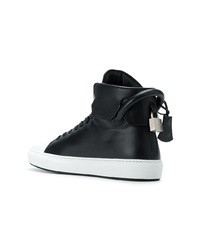 Baskets montantes en cuir noires Buscemi