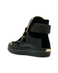 Baskets montantes en cuir noires Giuseppe Zanotti Design