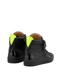 Baskets montantes en cuir noires Giuseppe Zanotti