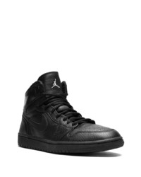 Baskets montantes en cuir noires Jordan