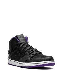 Baskets montantes en cuir noires Jordan