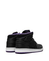 Baskets montantes en cuir noires Jordan