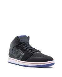 Baskets montantes en cuir noires Jordan