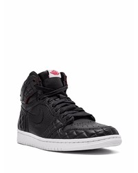 Baskets montantes en cuir noires Jordan