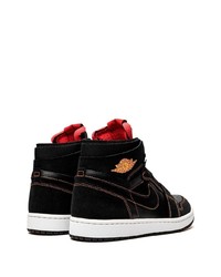 Baskets montantes en cuir noires Jordan